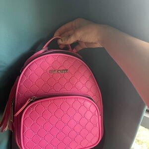Steve Madden Vibrant Pink Quilted Backpack